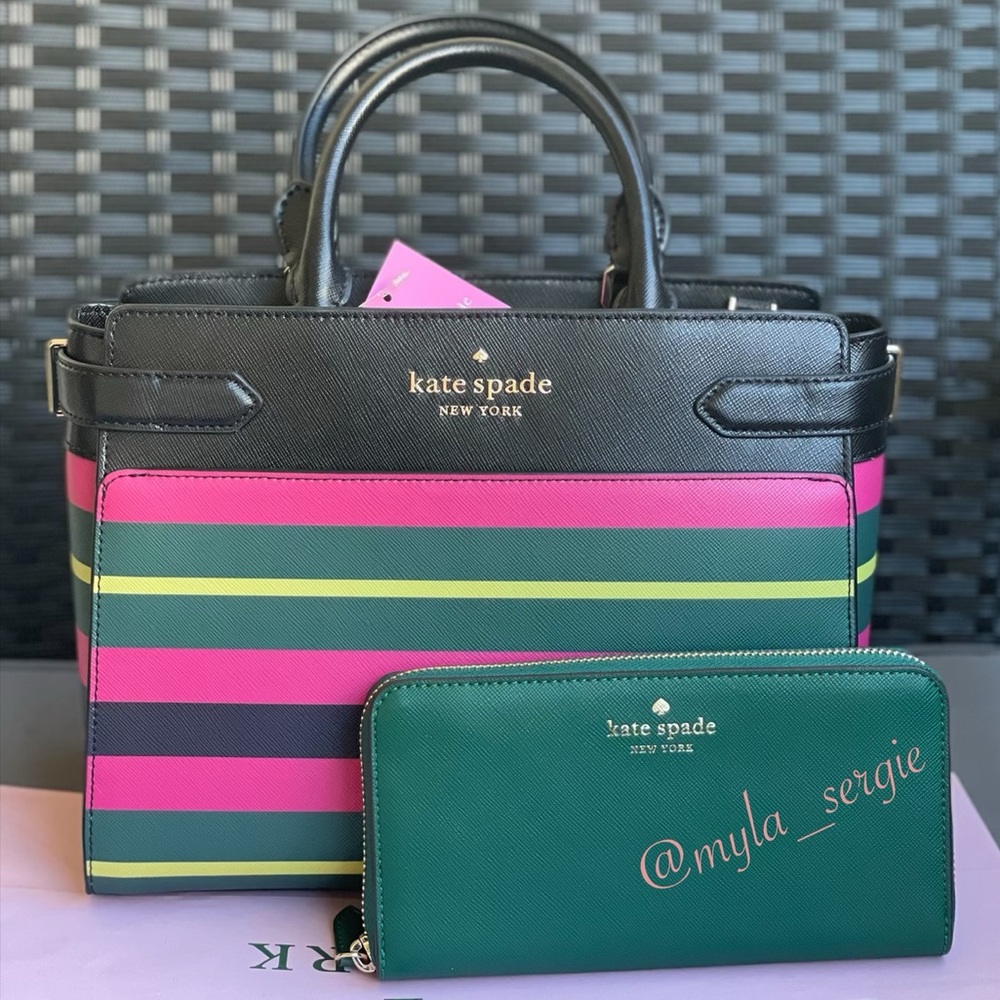 Kate Spade Staci Wrapping Paper Medium Satchel & Wallet